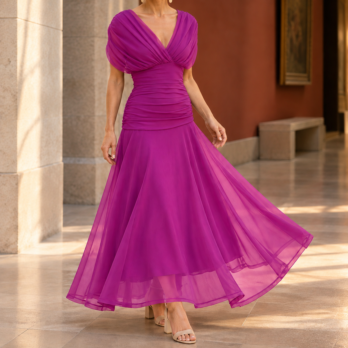 Sylvaine Draped Maxi Dress