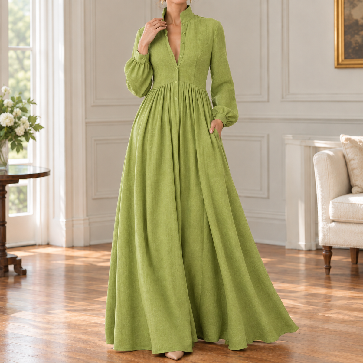 Priscilla-Skye Pleated Maxi Dress