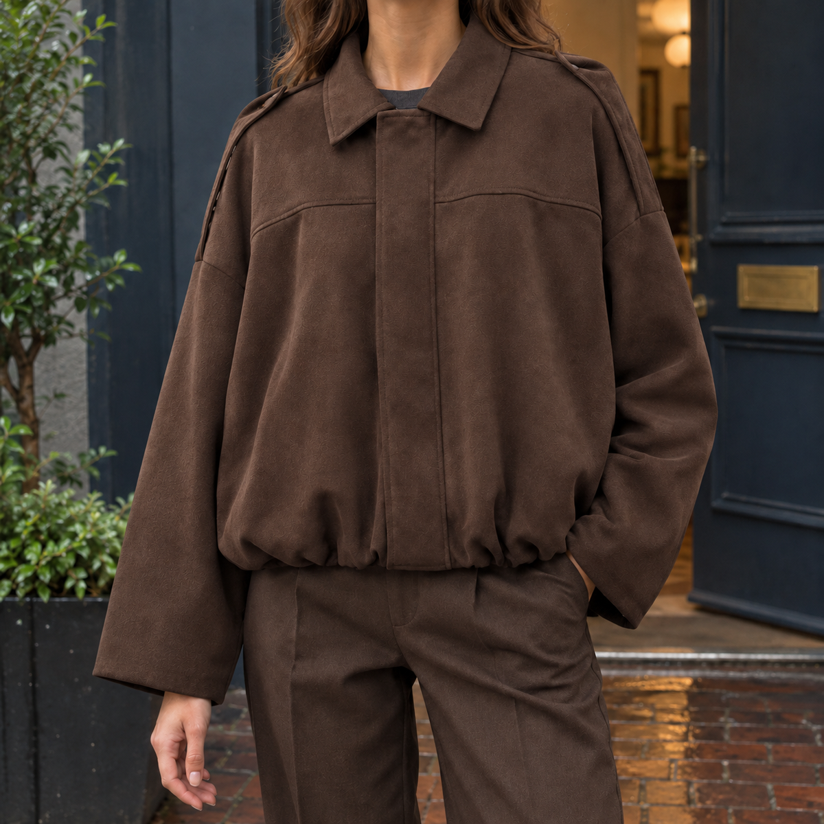 Riley-Skye Suede Bomber Jacket