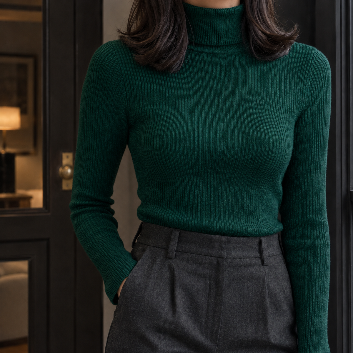 Natalia-Marie Ribbed Turtleneck