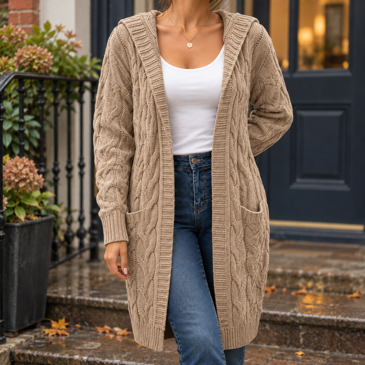 Madeline-Faye Cable Knit Cardigan