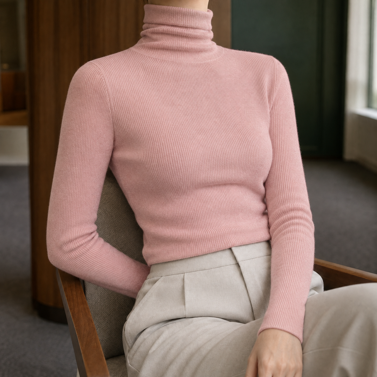 Tiffany Ribbed Turtleneck