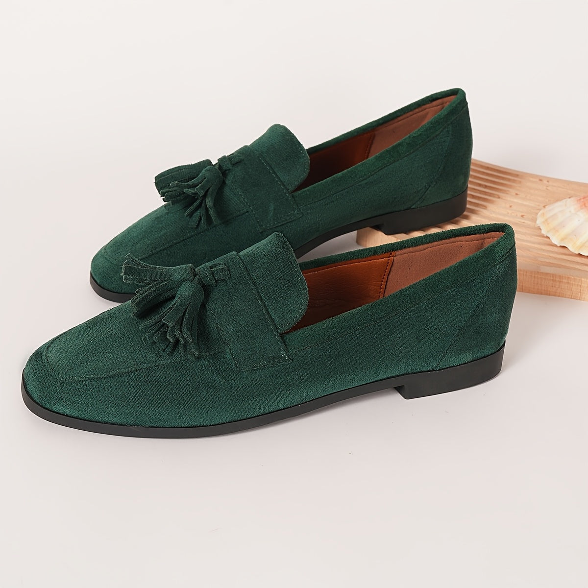 Evelyn | Women's Suede Tassel Loafers Flat