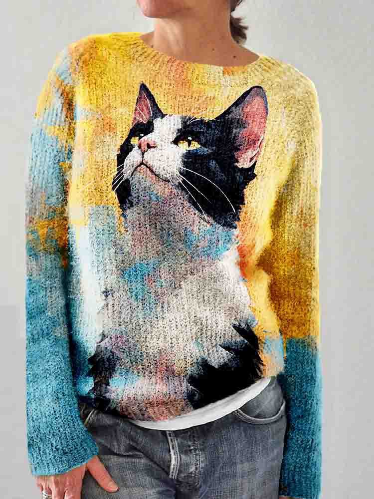 Ingrid - Women's Patchwork Knit Sweater
