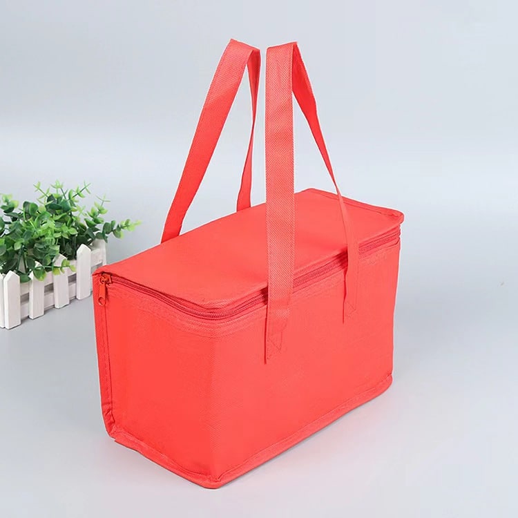 Insulated Lunch Bag and Cooler Box with Zippered Closure and Dual Handles Portable