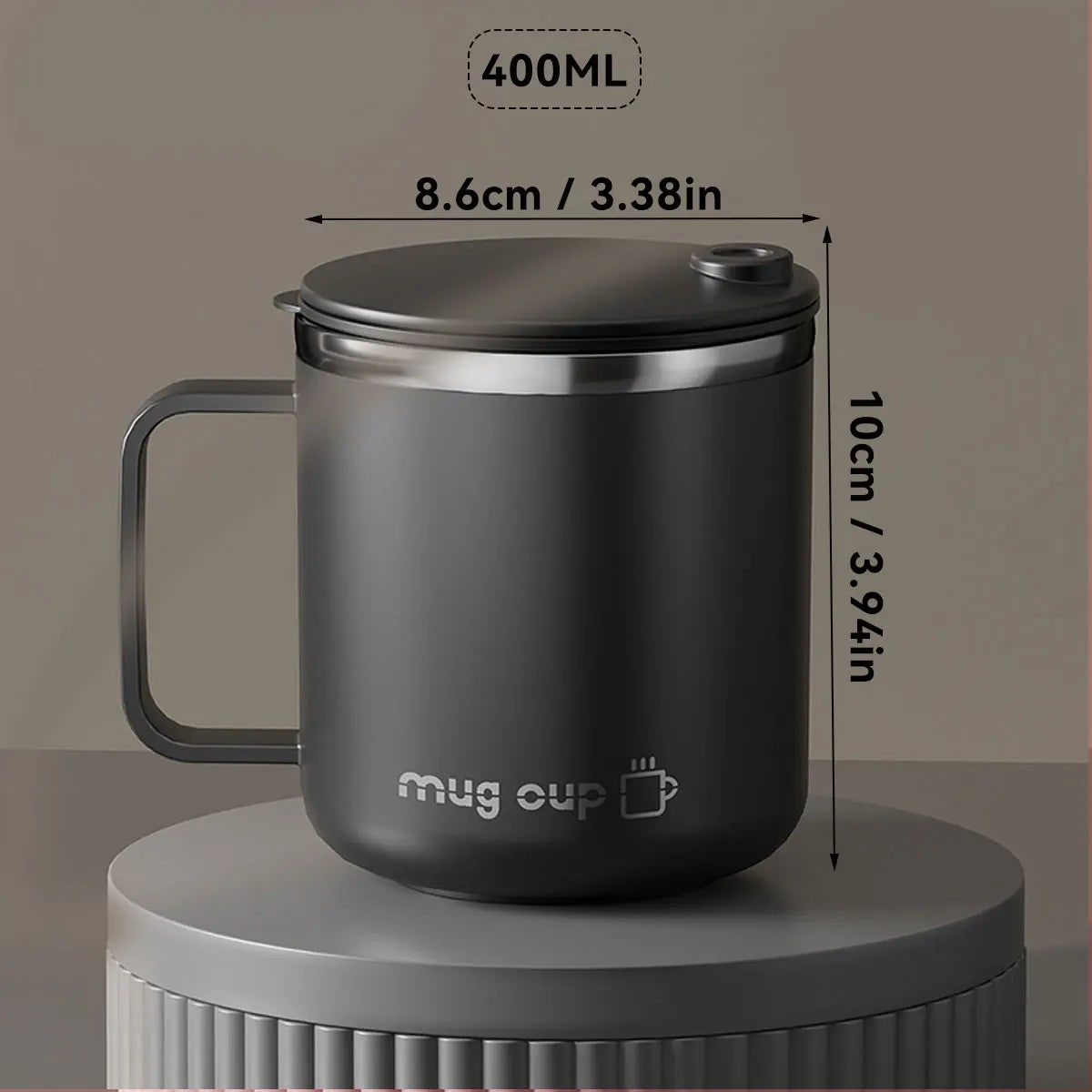 Insulated Stainless Steel Coffee Mug with Double Wall Lid and Handle for Travel 8 Oz