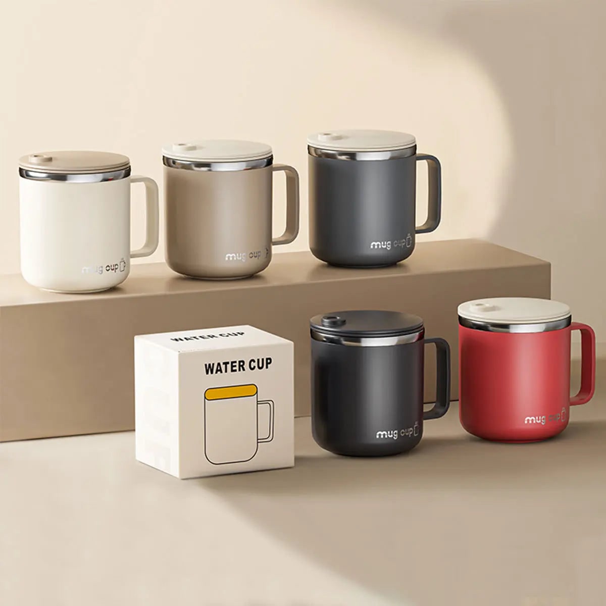 Insulated Stainless Steel Coffee Mug with Double Wall Lid and Handle for Travel 8 Oz