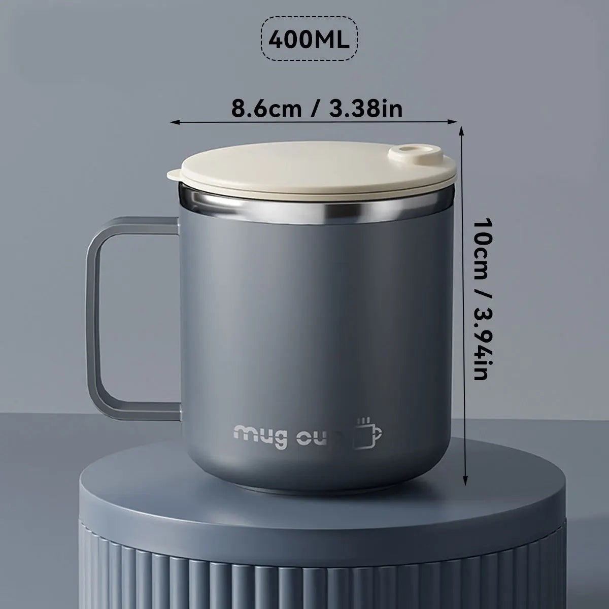 Insulated Stainless Steel Coffee Mug with Double Wall Lid and Handle for Travel 8 Oz
