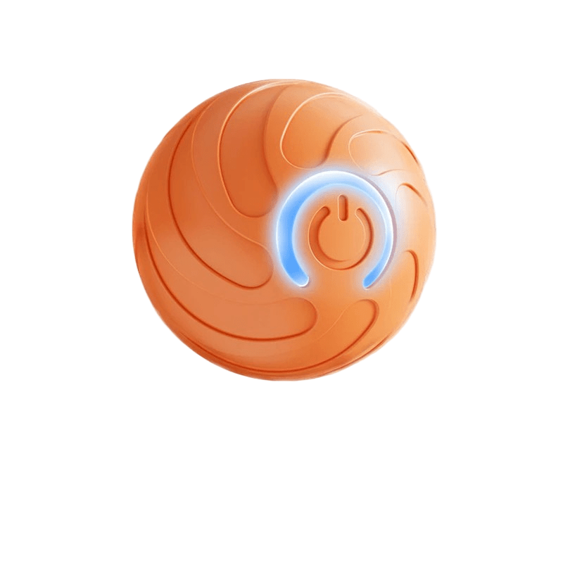 Interactive Dog Ball Toy with Motorized Rolling Motion and Textured Rubber Exterior