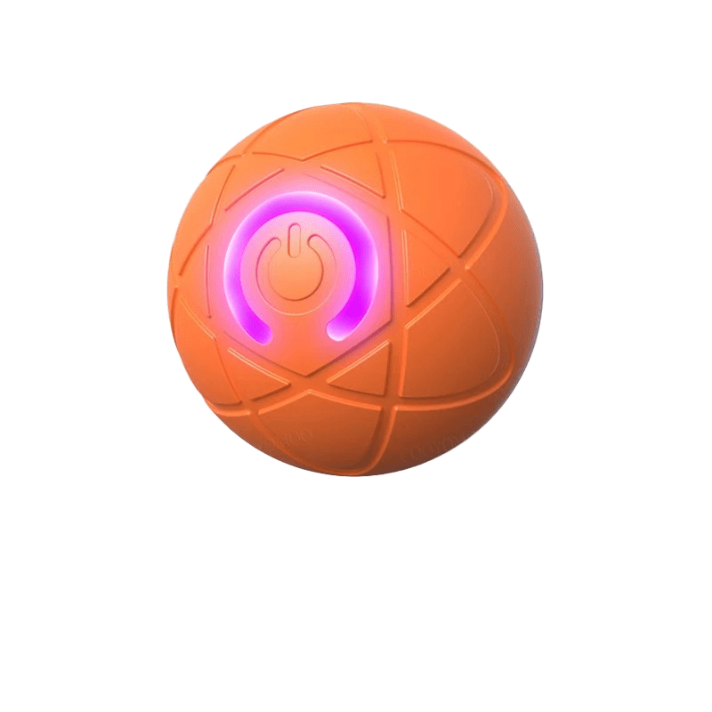 Interactive Dog Ball Toy with Motorized Rolling Motion and Textured Rubber Exterior