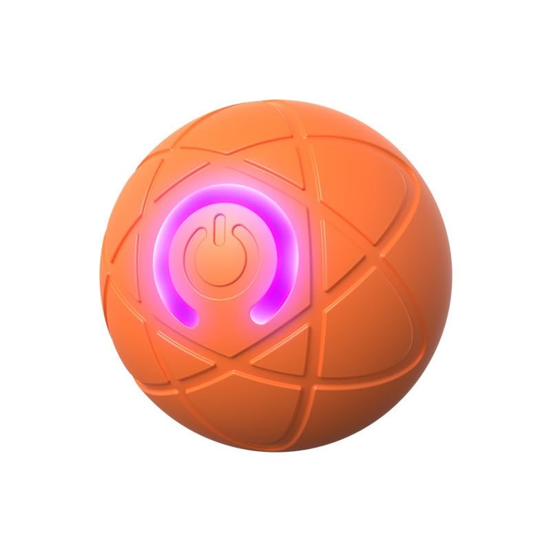 Interactive Dog Ball Toy with Motorized Rolling Motion and Textured Rubber Exterior
