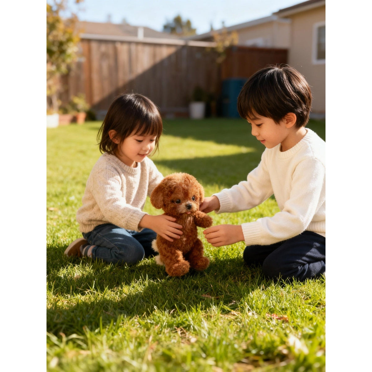 Interactive Dog Toy with Realistic Plush Fur Sounds and Moving Features