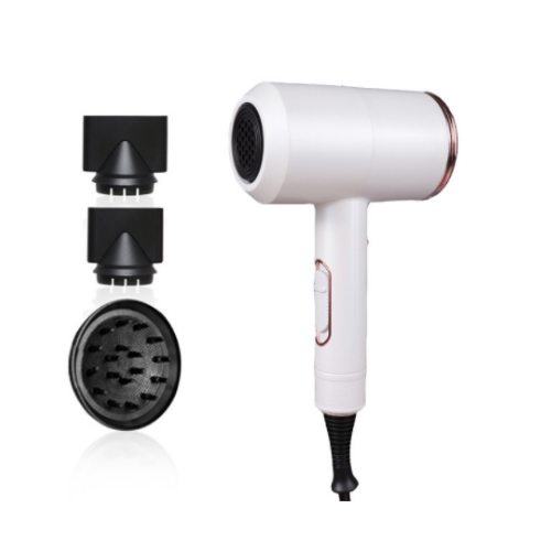 Ionic Hair Dryer with Diffuser and Concentrator Nozzles for Portable Styling With Comb