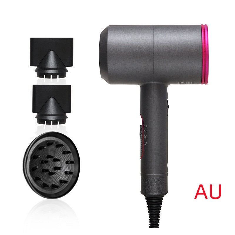 Ionic Hair Dryer with Diffuser and Concentrator Nozzles for Portable Styling With Comb