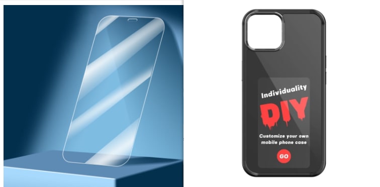 Iphone Case with Strap and E-Ink Wallet Display Waterproof Phone Pouch with Protective Bumper