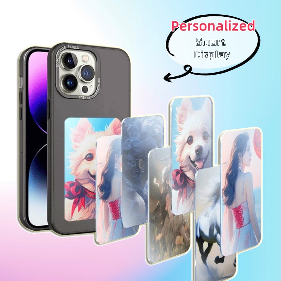 Iphone Case with Strap and E-Ink Wallet Display Waterproof Phone Pouch with Protective Bumper