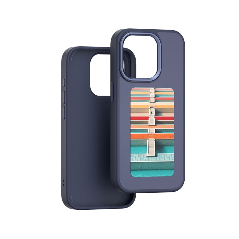 Iphone Case with Strap and E-Ink Wallet Display Waterproof Phone Pouch with Protective Bumper