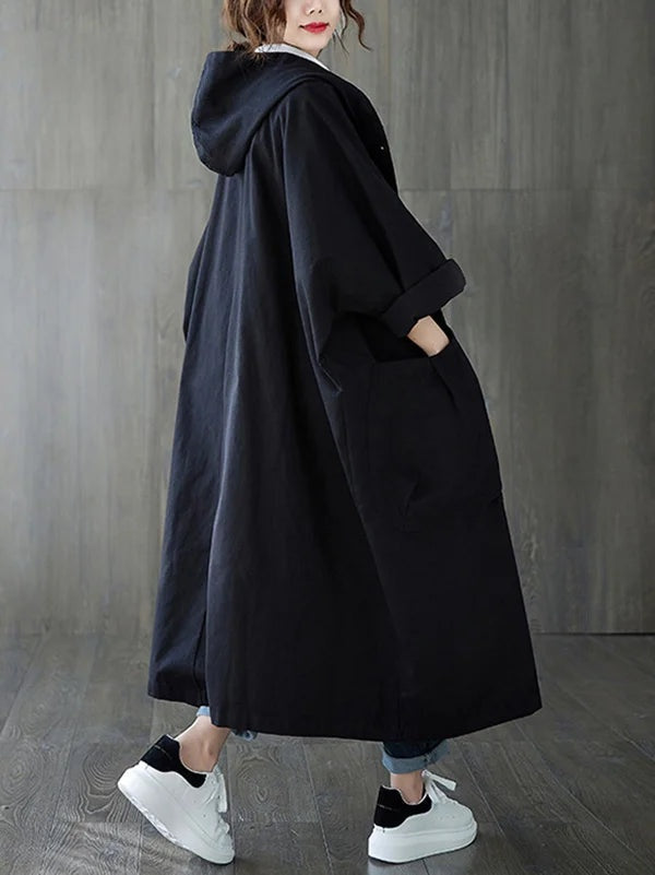 Juliana | Women's Long Hooded Trench Coat Oversized