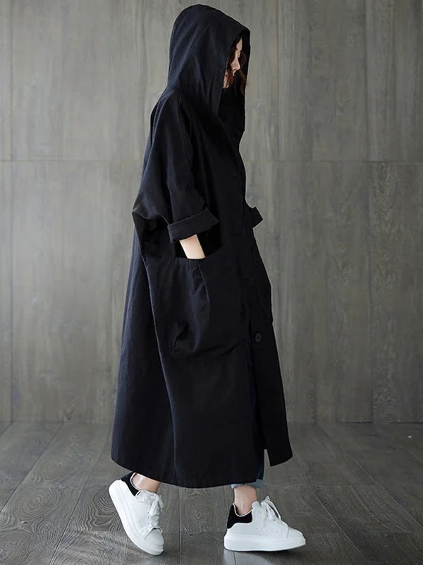 Juliana | Women's Long Hooded Trench Coat Oversized