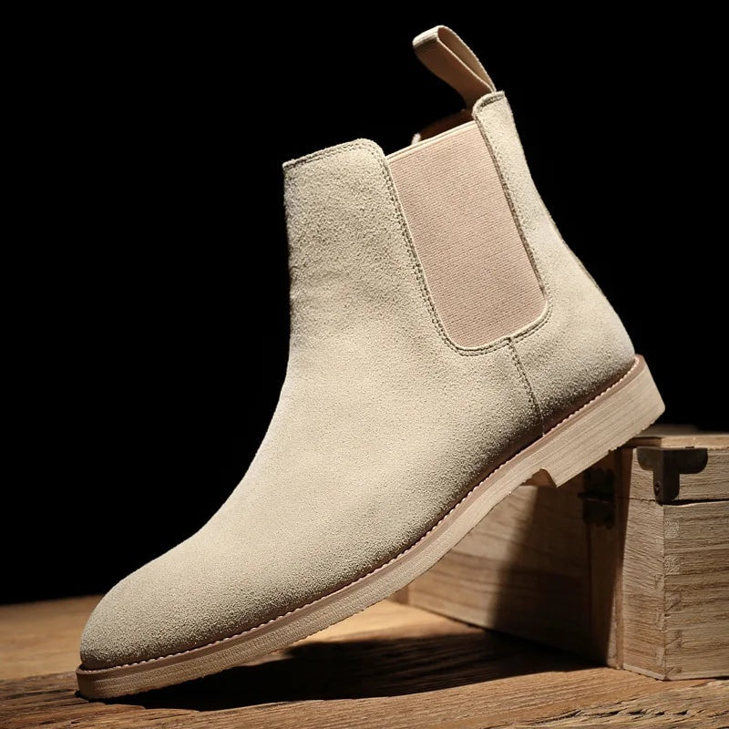 Theodore | Men's Suede Chelsea Ankle Boots Elastic Side Panels