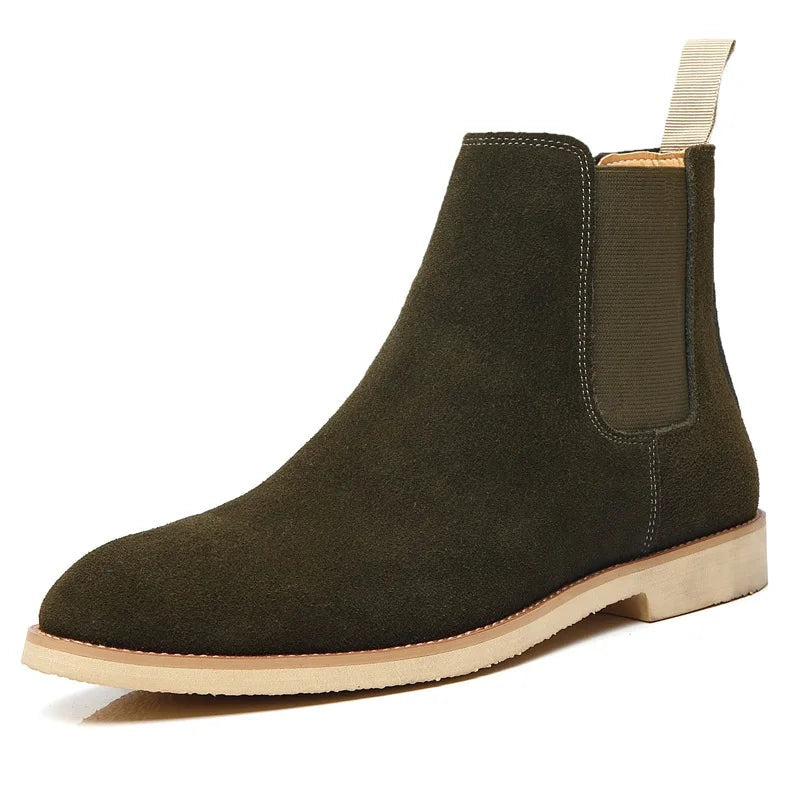 Theodore | Men's Suede Chelsea Ankle Boots Elastic Side Panels