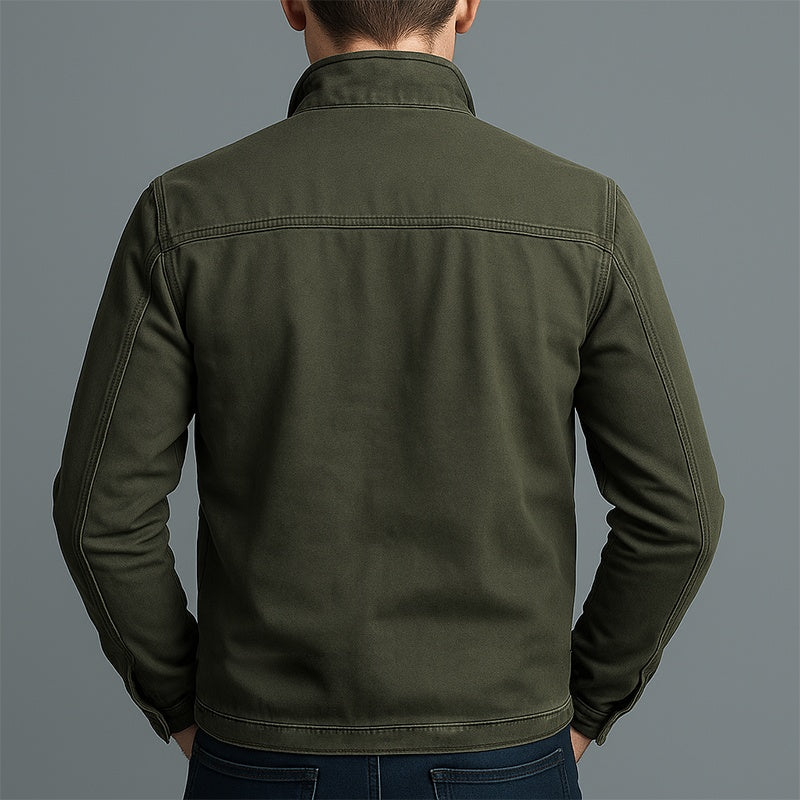 Emmett | Men's Cotton Military Jacket Stand Collar Multi Pocket