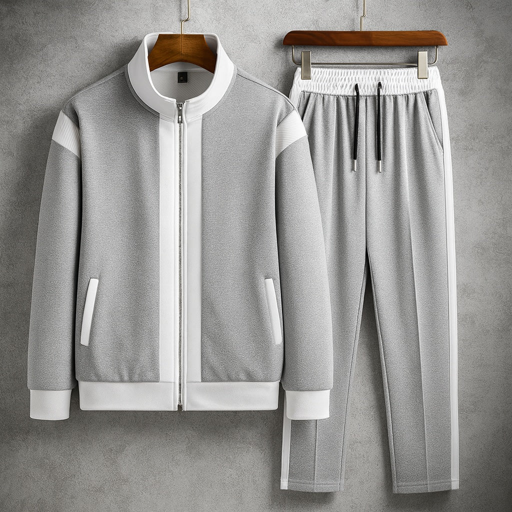 Owen | Men's Tracksuit Zip Up Side Stripe Athletic Set