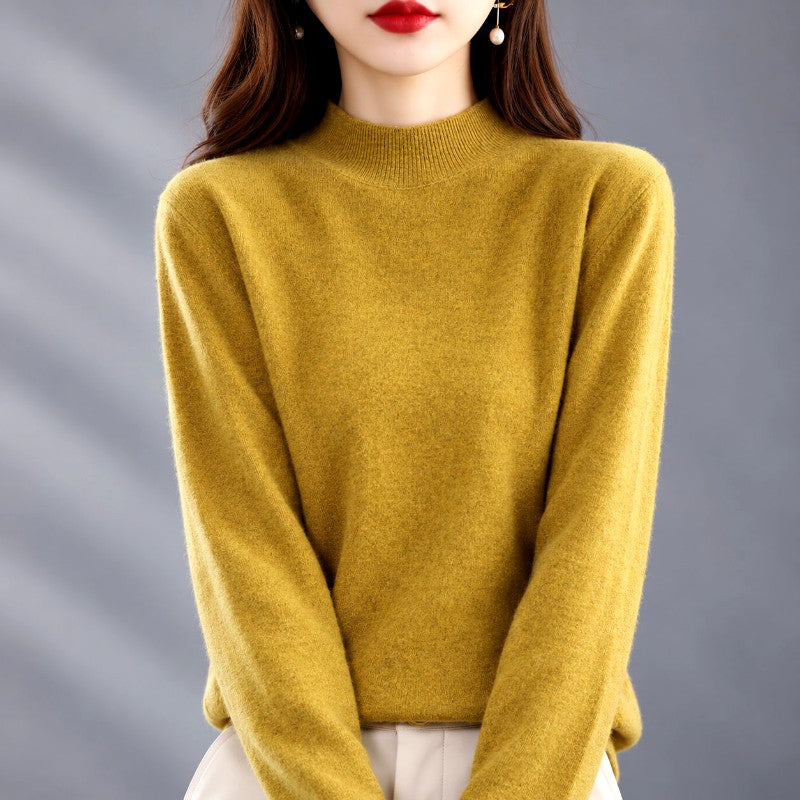 Ivette - Women's Mock Neck Long Sleeve Knit Sweater