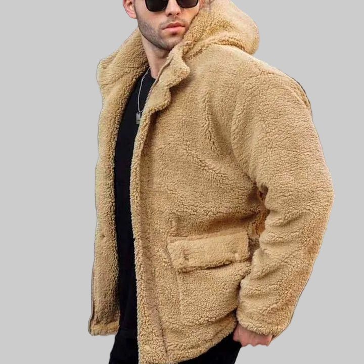 Jeremy - Men's Sherpa Hooded Front Pocket Jacket