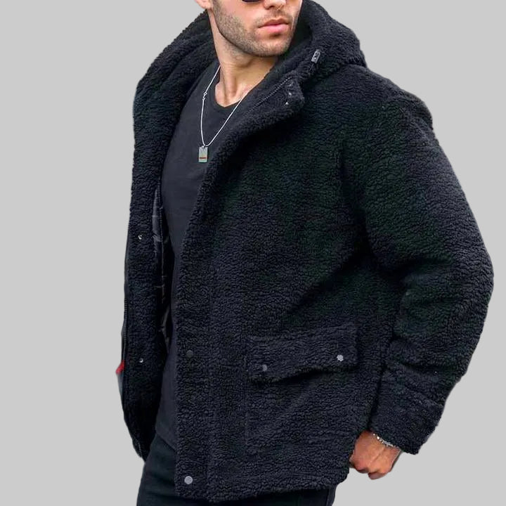 Jeremy - Men's Sherpa Hooded Front Pocket Jacket