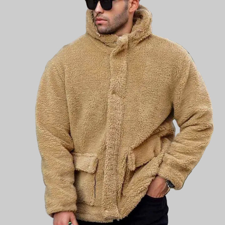 Jeremy - Men's Sherpa Hooded Front Pocket Jacket