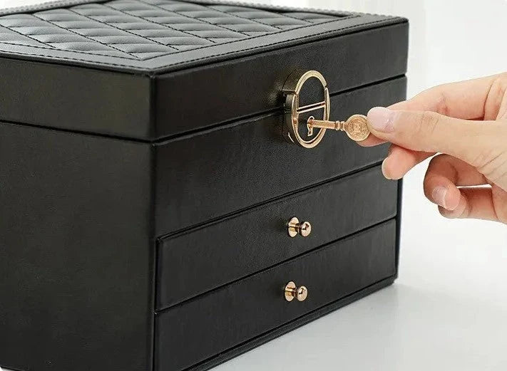 Jewellery Box | Multilayer Leather & Soft-Lined | 3 Levels