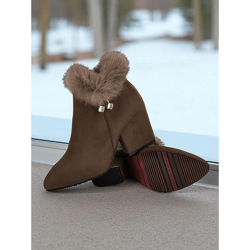 Claire | Fur Trim Ankle Boots