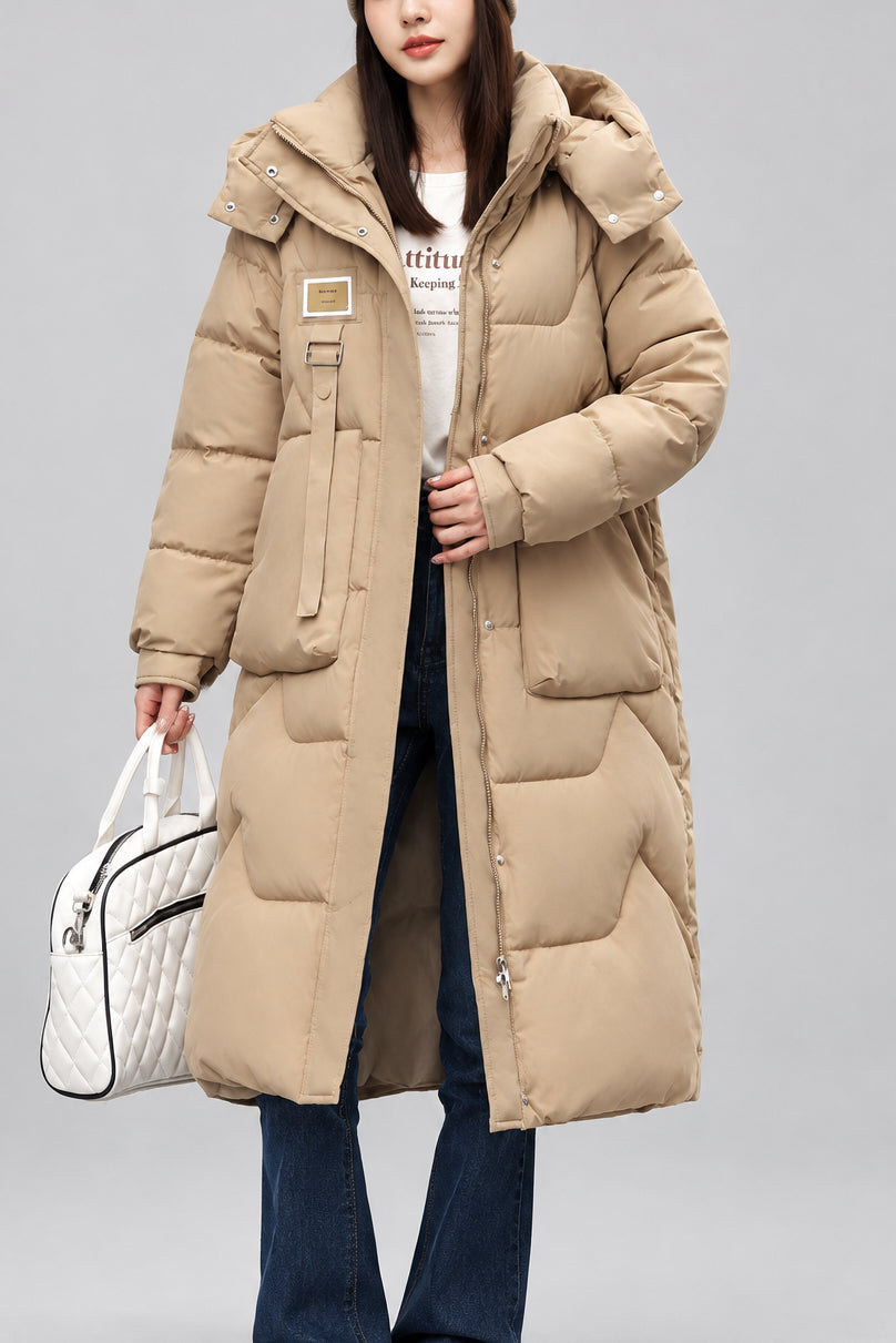 Johanna - Women's Longline Hooded Puffer Coat