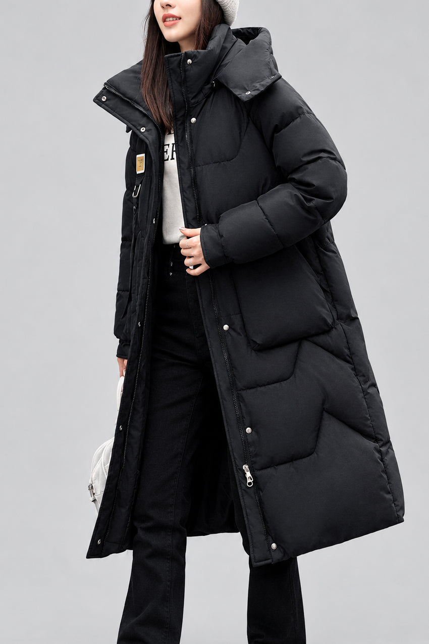 Johanna - Women's Longline Hooded Puffer Coat