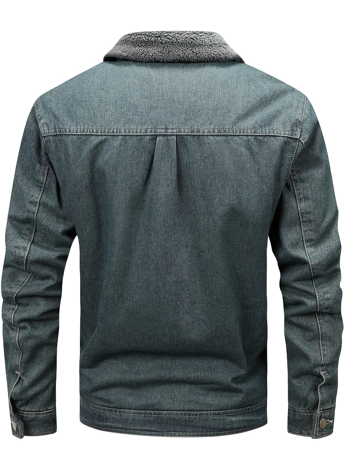 Jones - Men's Fleece-Lined Denim Jacket with Lapel Collar