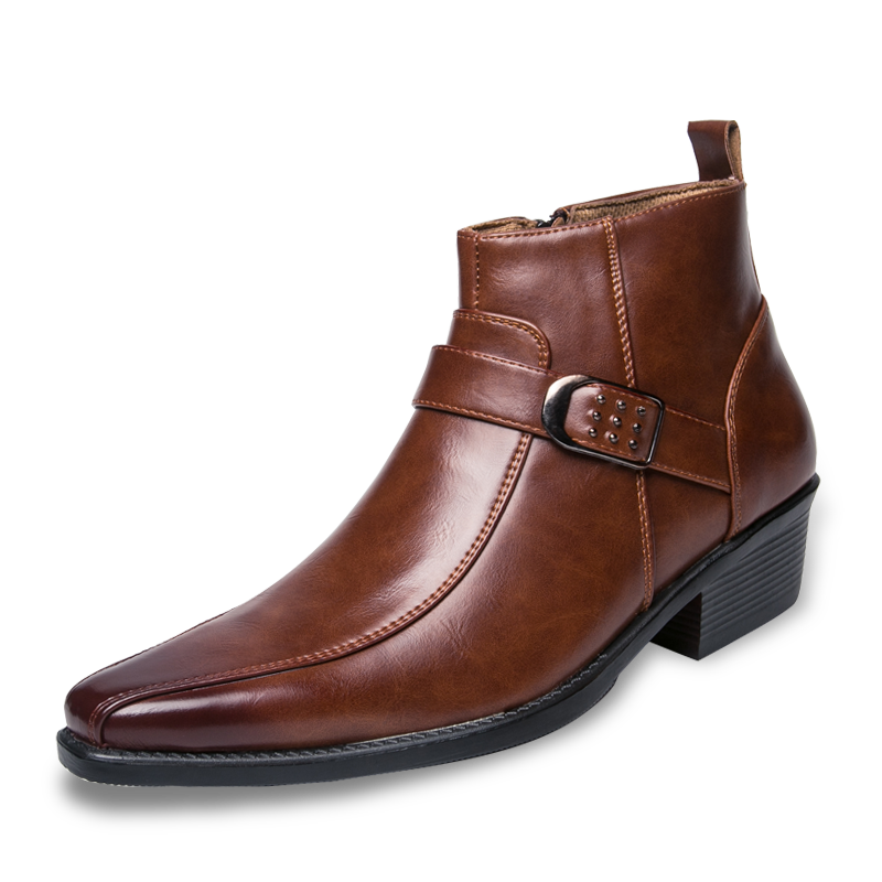 Adrian | Men's Leather Chelsea Boots Side Buckle Ankle