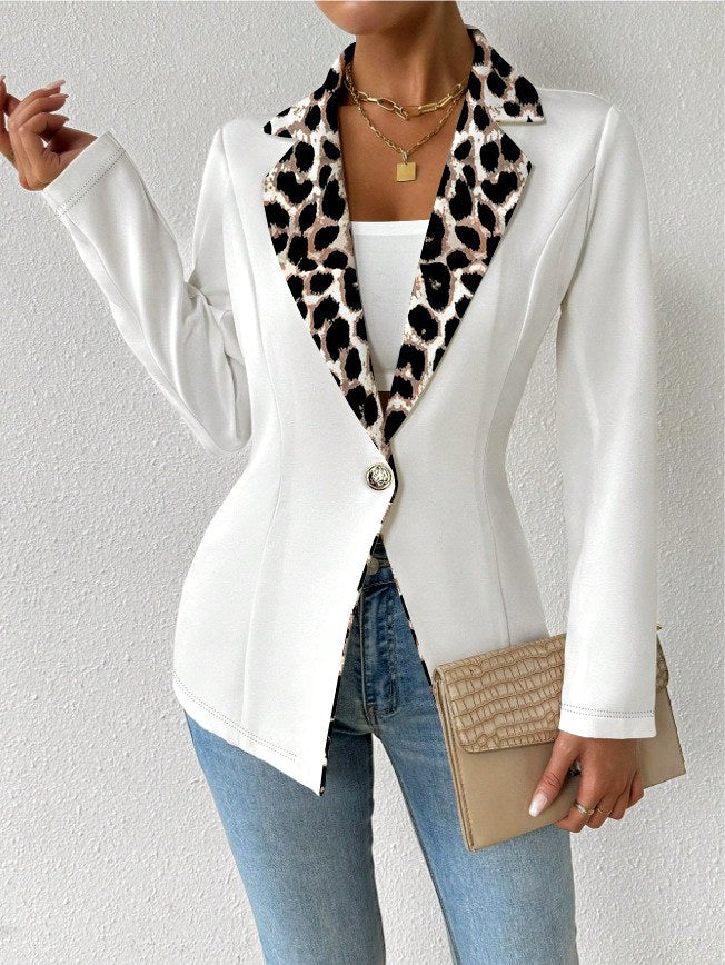Josephine - Women's Animal Print Single Button Blazer