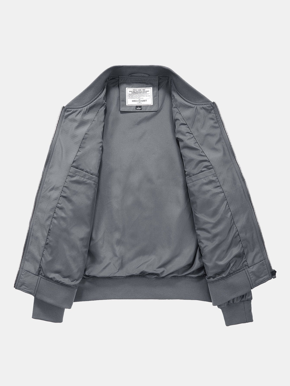Men's Multi-Pocket Utility Bomber Jacket – Casual Zip-Up Outerwear with Cargo Pockets and Ribbed Trims for Spring and Autumn