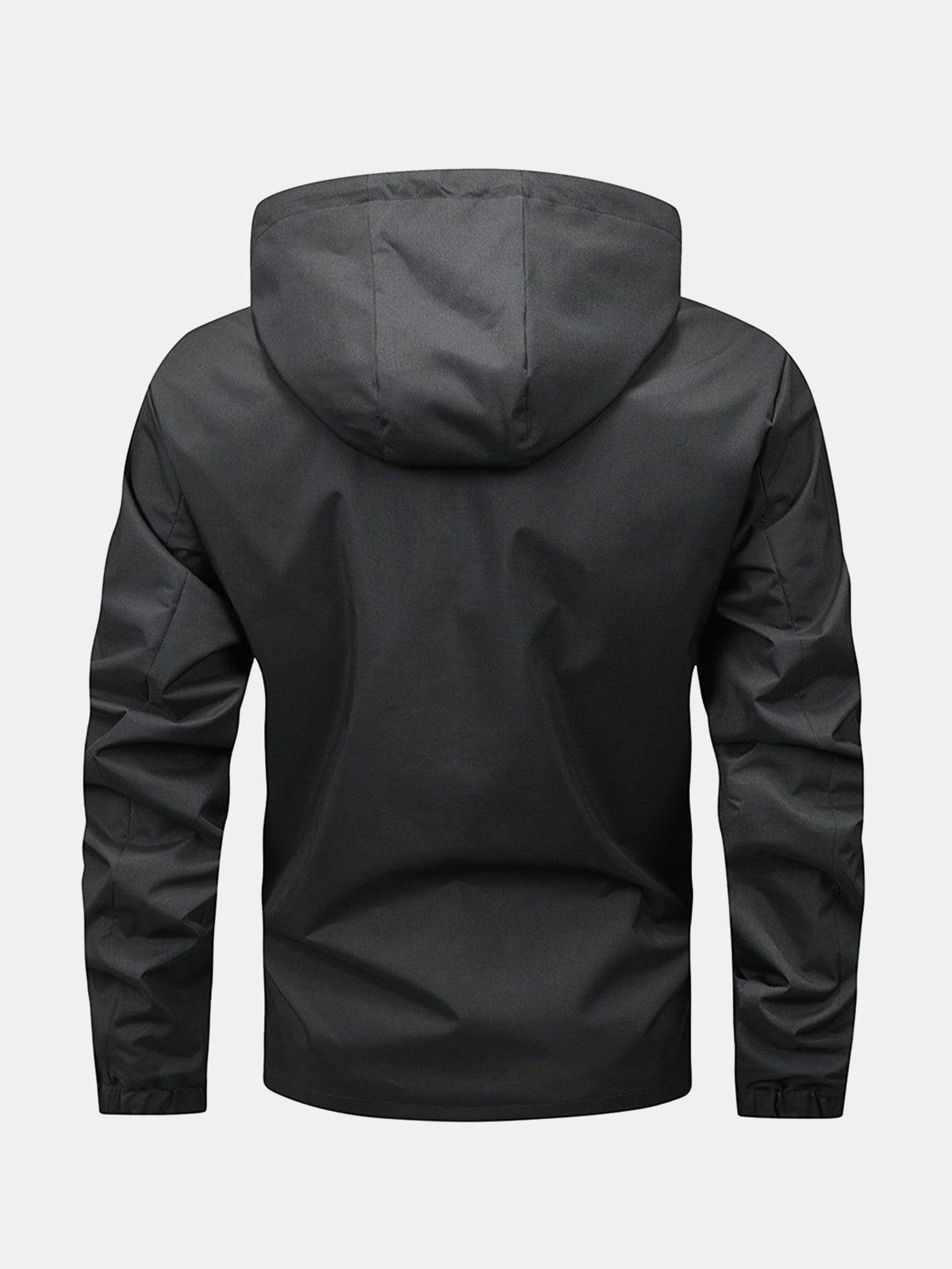 Men's Lightweight Hooded Zip-Up Jacket – Adjustable Hood and Elasticated Cuffs for Casual Outdoor Wear