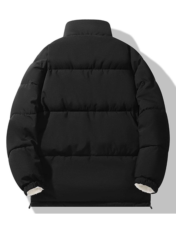 Men's Reversible Teddy Fleece Jacket – Colour Block Borg Outerwear with Quilted Lining and Stand Collar for Autumn and Winter