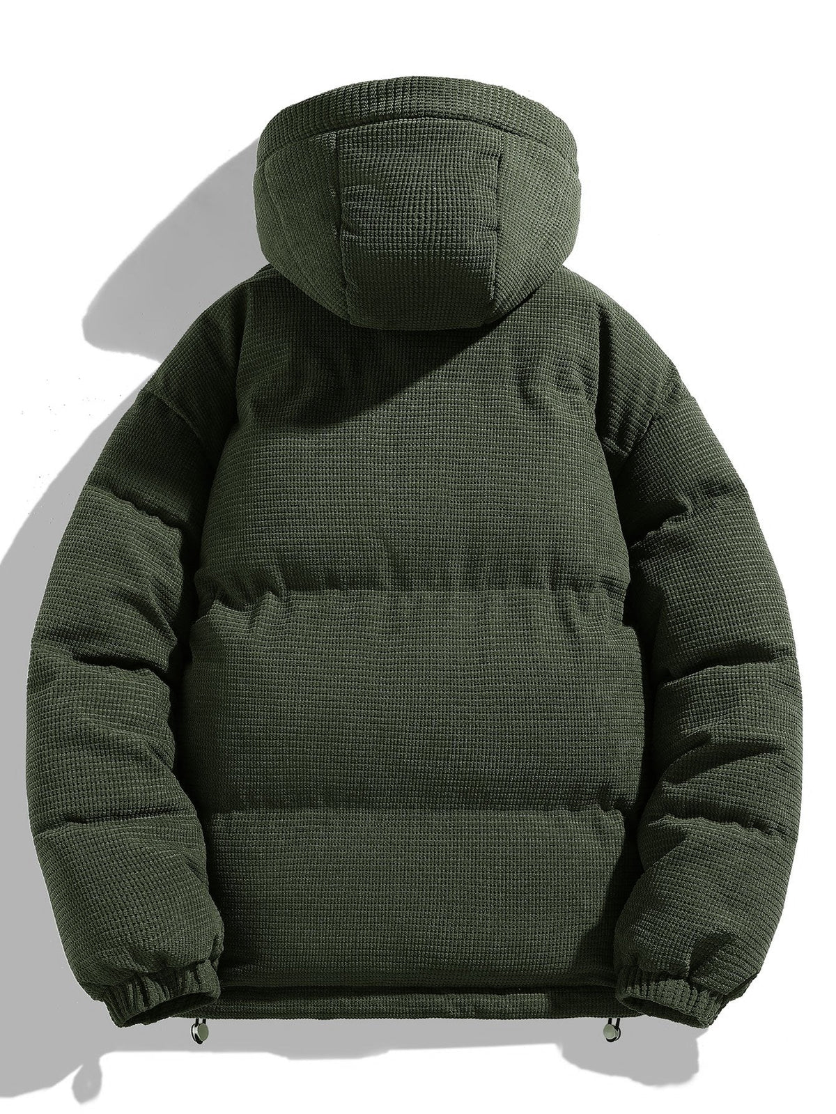 Men's Hooded Corduroy Puffer Jacket – Plush Teddy Fleece Lining with Padded Sleeves for Autumn and Winter