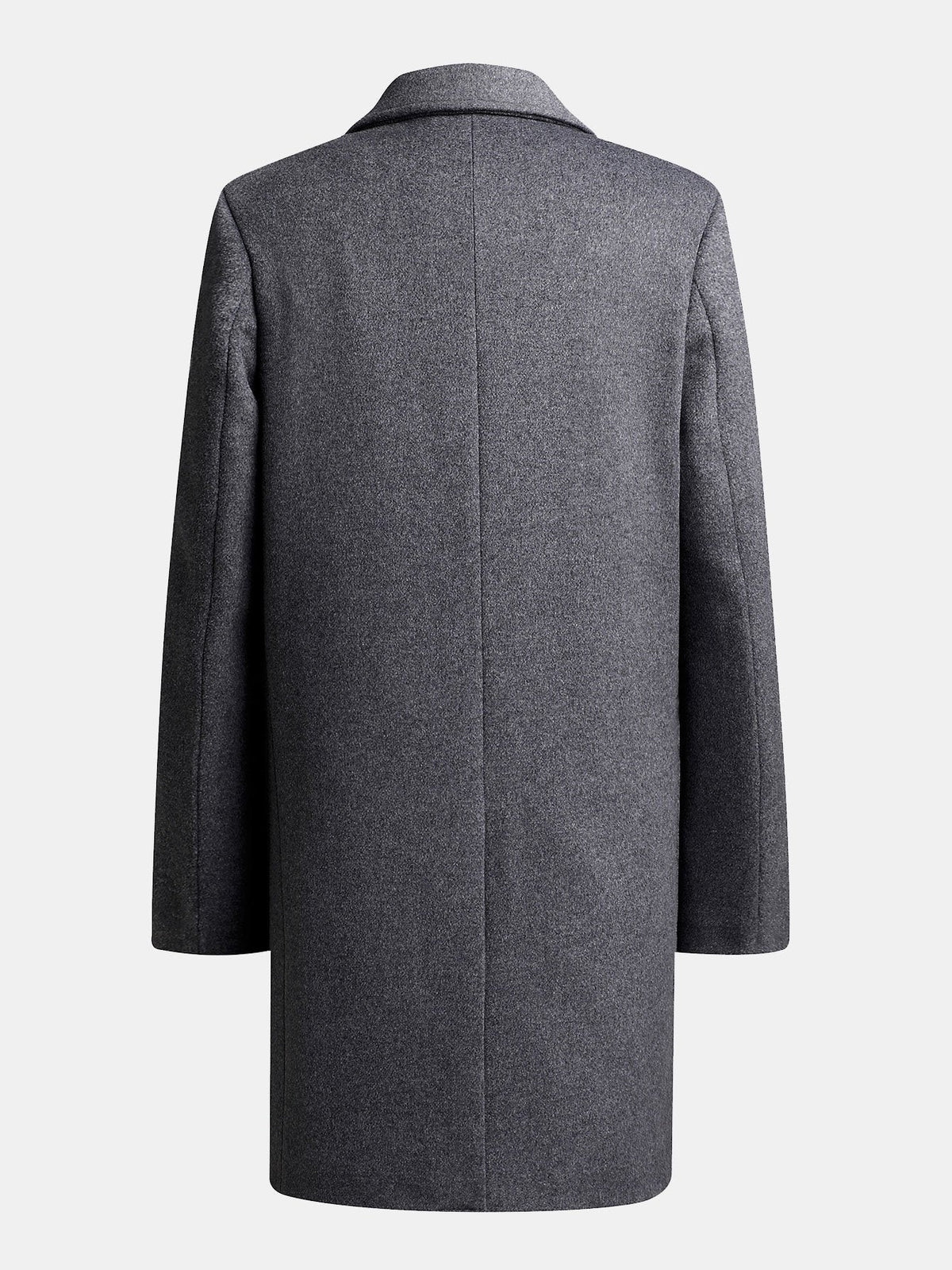 Men's Long Wool Blend Overcoat – Tailored Winter Coat with Asymmetric Zip Fastening and Quilted Lining for Smart Casual Wear