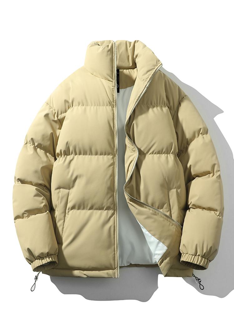 Men's Padded Puffer Jacket – Warm Quilted Winter Outerwear with High Funnel Neck and Zip Fastening