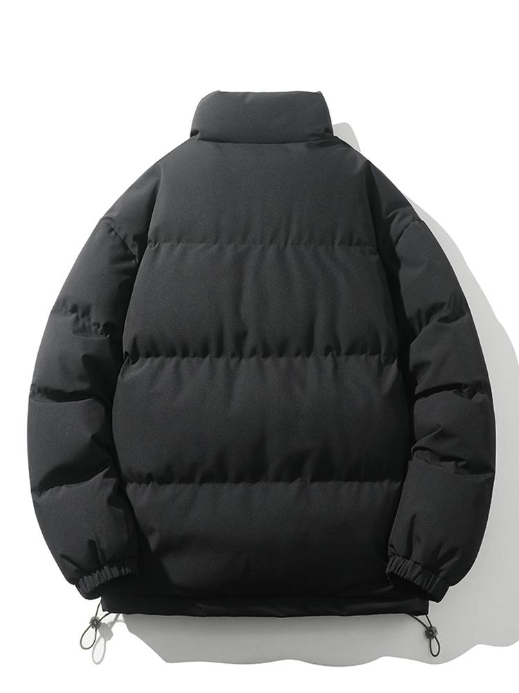 Men's Padded Puffer Jacket – Warm Quilted Winter Outerwear with High Funnel Neck and Zip Fastening