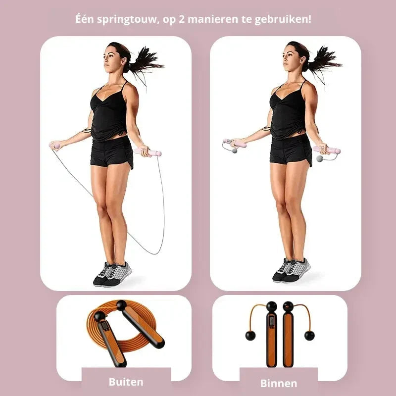 Jump Rope | Cordless, Digital Counter & 360° Rotating Weighted Handles