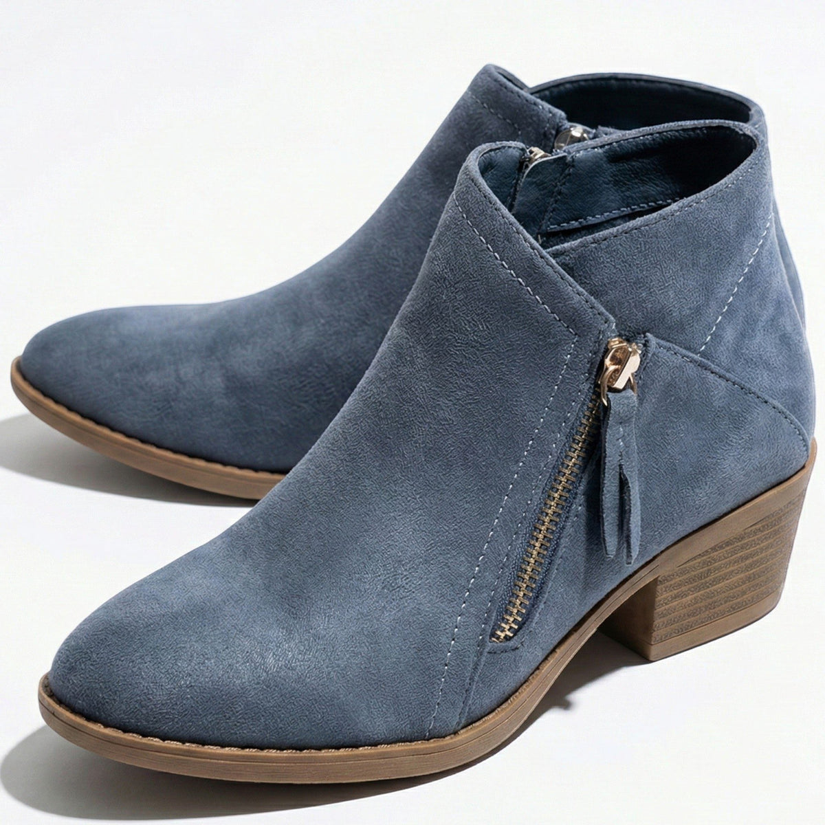 Justus | Women's Block Heel Ankle Boots with Side Zip