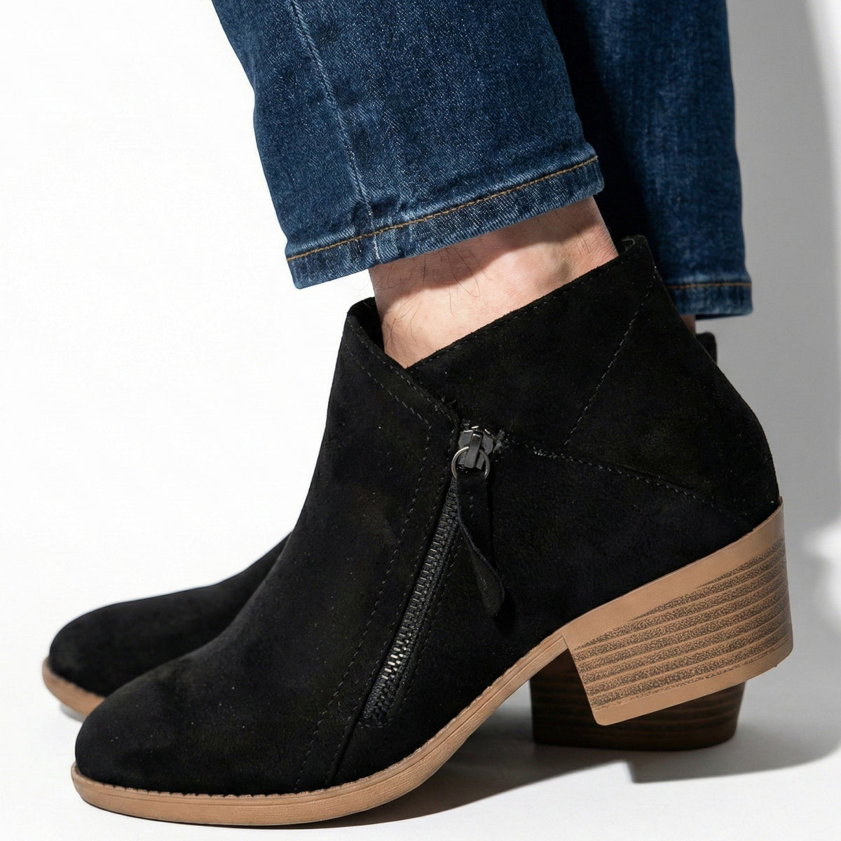 Justus | Women's Block Heel Ankle Boots with Side Zip