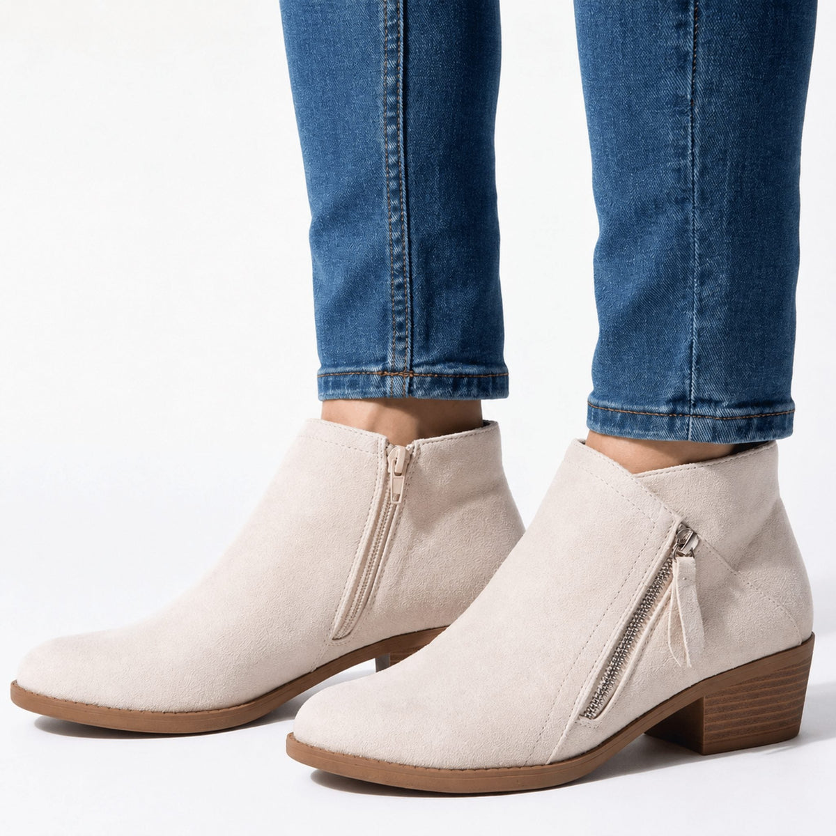 Justus | Women's Block Heel Ankle Boots with Side Zip