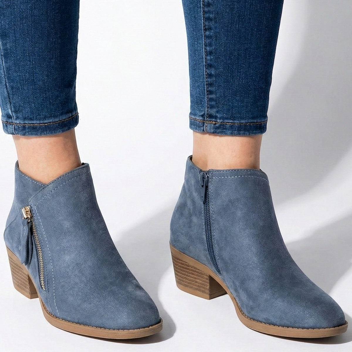Justus | Women's Block Heel Ankle Boots with Side Zip